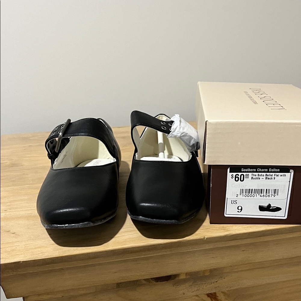 Black Leather Mary Jane Shoes